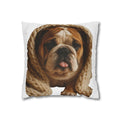 Bulldog Puppy Decorative Pillowcase — Cute Sleeping English Bulldog Throw Pillow Cover