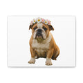Bulldog with Flower Crown Canvas Print — Cute Pet Wall Art